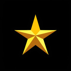 Obraz premium Gold Star Isolated on Black Background Symbol of Excellence Achievement Success and Quality Award Recognition