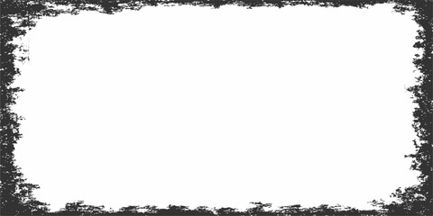 Black grunge texture border frame vector illustration design element