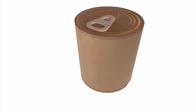 Cylindrical Beige Can with Pull-Tab Lid