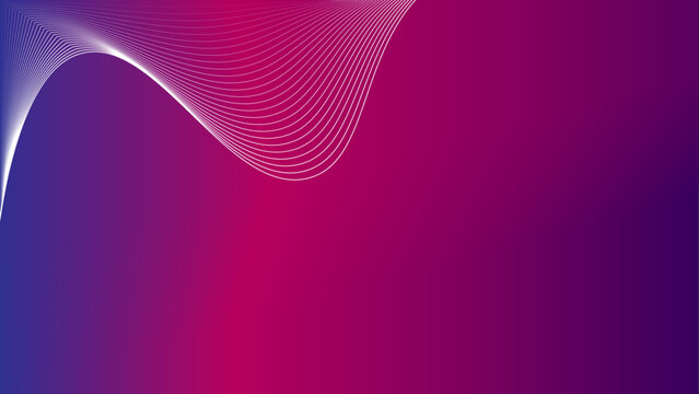 Elegant flowing white line wave over a magenta-to-purple gradient — minimal abstract vector background for tech, music, and corporate design