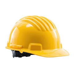 Fototapeta premium Yellow construction hardhat safety equipment isolated on transparent background