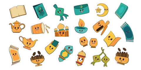 Cute Kawaii Ramadan Element Illustration Collection
