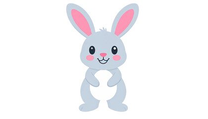 Obraz premium Cute cartoon bunny rabbit illustration for Easter and children.