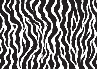 Abstract zebra tiger stripes animal skin pattern design. Animal print vector illustration background. Wildlife fur skin design illustration for web, home decor, fashion, surface, graphic design © leavector