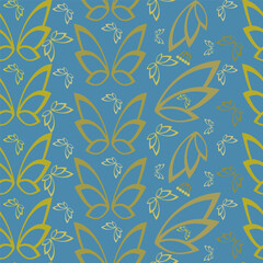 seamless pattern without background - colorful butterflies