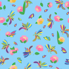 seamless pattern without background - colorful butterflies