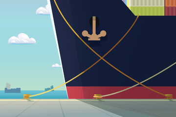 big full cargo ship parked at port