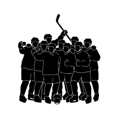 Hockey player group of people