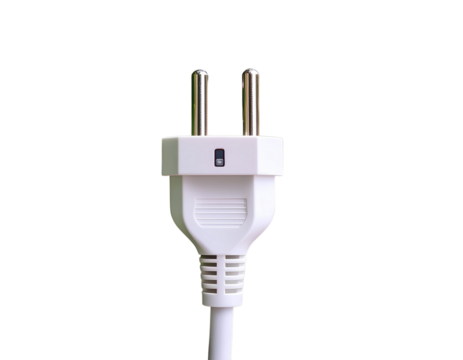 Electric plug intertwined with vibrant green leaves, symbolizing the connection betw