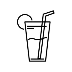 Lemonade glass outline icon symbol design vector