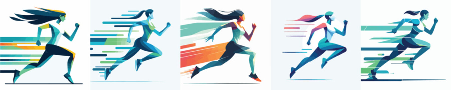 Women Running Vector Illustration