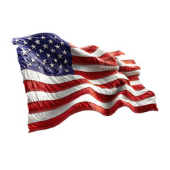 Realistic rendering of a waving national symbol against a stark black background