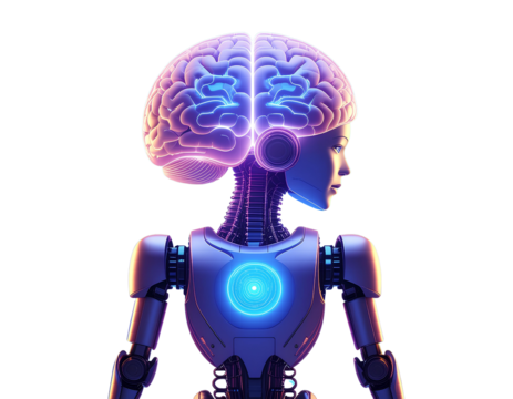 blue robot with a gun