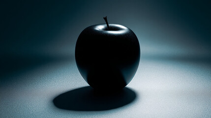 Obraz premium Single dark apple with dramatic lighting and shadow