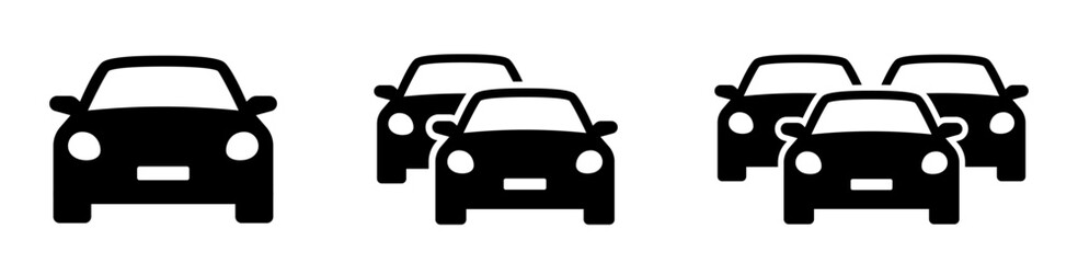Cars icon set. Traffic jam , automobile, car, driving, transport. Auto symbol on white background - stock vector.