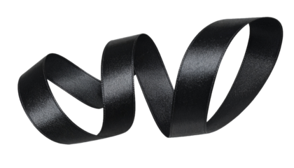 Shiny Black Decorative Ribbon in Wavy Shape