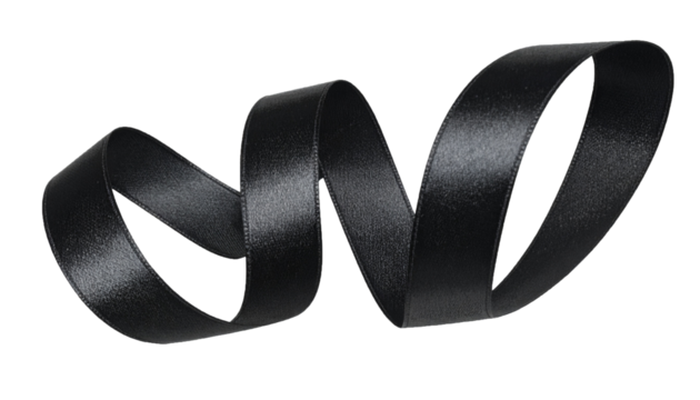 Shiny Black Decorative Ribbon in Wavy Shape