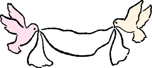 Birds Holding Banner, Whimsical Wedding