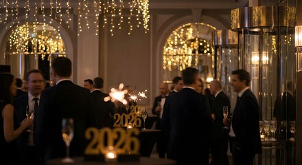 Elegant Corporate New Year Party 2026 - Formal Attire, Sparklers & Champagne Celebration