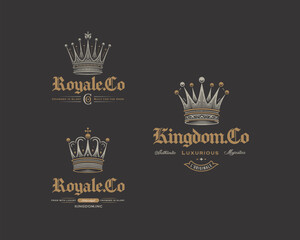 vintage classic majestic king crown logo