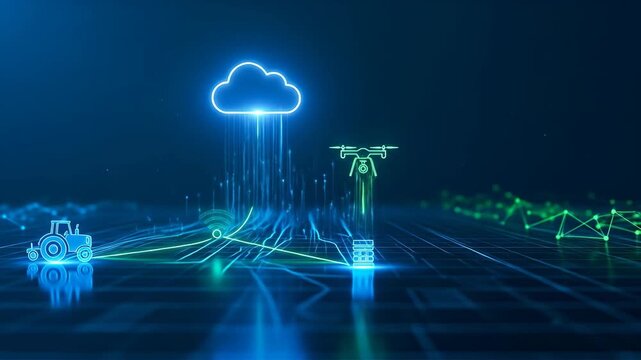 Innovative farming approach leveraging cloud computing, drone, tractor and data connectivity in