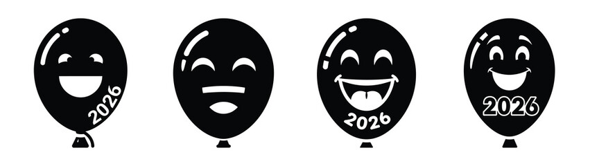 giggle face balloon 2026 silhouette funny vector illustration
