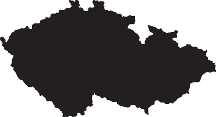 Fototapeta premium Czech Republic map silhouette on white