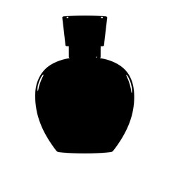 Obraz premium Elegant perfume bottle silhouette isolated on white background for beauty and fragrance concepts