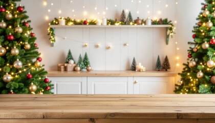 Festive holiday decor setup cozy living room christmas theme warm atmosphere eye-level view celebration of togetherness