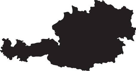 Obraz premium Austria country map black silhouette vector