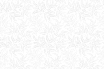 Seamless pattern with leaves. Branches and leaves. White background. Cute pattern with gray leaves. Floral endless pattern plants. Elegant template for fashion prints. Vector texture. Tropic floral 
