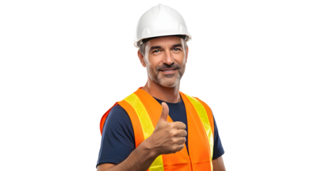 Portrait of a smiling young construction worker wearing a safety helmet on the job