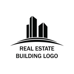 Fototapeta premium Modern Real Estate Building Logo – Black Skyline Architecture Vector