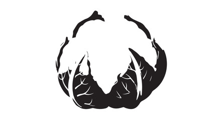 Circular silhouette of a tree and branches enclosed within a stark black and white frame.