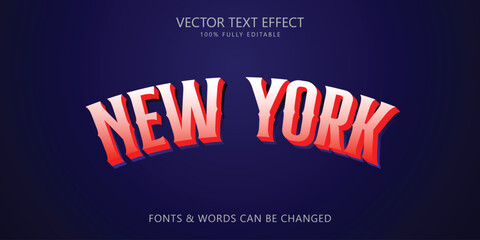 New York editable text effect, Sports text style