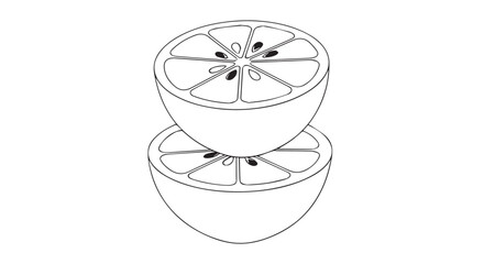 Two Halved Oranges Stacked Together Showcasing Fresh Citrus Fruit.