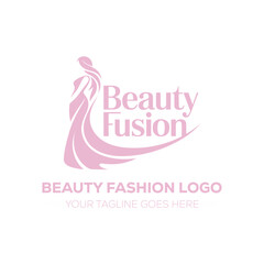 Elegant Pink Beauty Fashion Logo Design