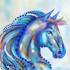 abstract blue horse