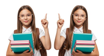 female student with books