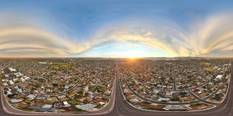 360 panorama view of the sunrise