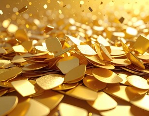 Gleaming gold flakes and bokeh cascade