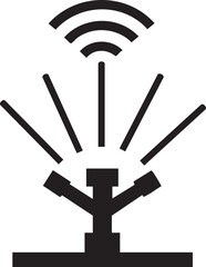 Isolated Smart Sprinkler Head Silhouettes Stock Illustration of Automated Water Spray and Connectivity