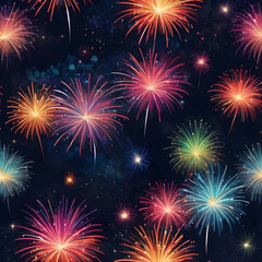 Naklejka premium fireworks on the night sky