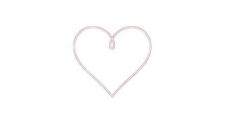 Heart outline isolated on PNG background.