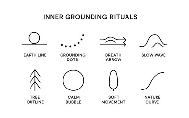 Minimalist icons for inner grounding rituals: simple symbols for mindful practices