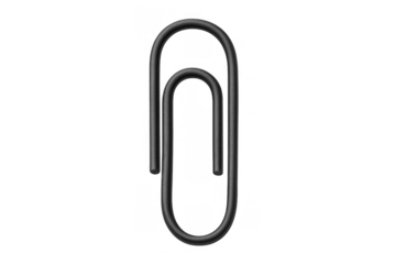 Black wire paperclip holding papers together, office stationery essential item, document organization tool