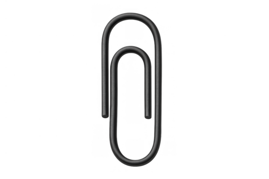 Black wire paperclip holding papers together, office stationery essential item, document organization tool