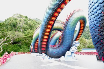 thailand dragon statue in the temple
