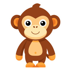 Fototapeta premium Toy monkey cartoon object on a white background vector illustration