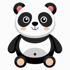 Obraz premium Toy panda cartoon object on a white background vector illustration